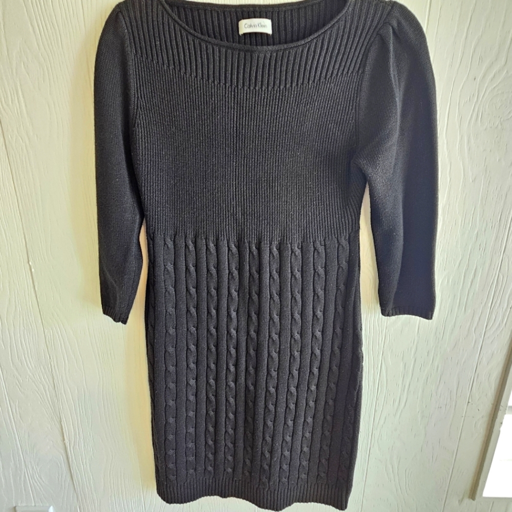 Calvin Klein Black Sweater Dress Size Large